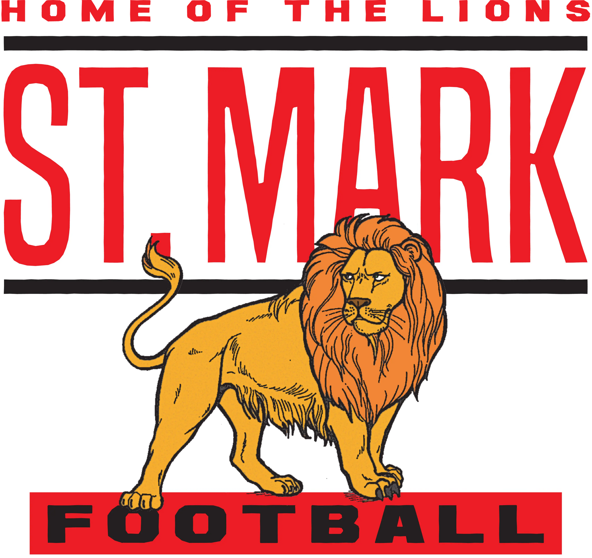 "St. Mark Lions Football" Design on Black - Only in Clev 