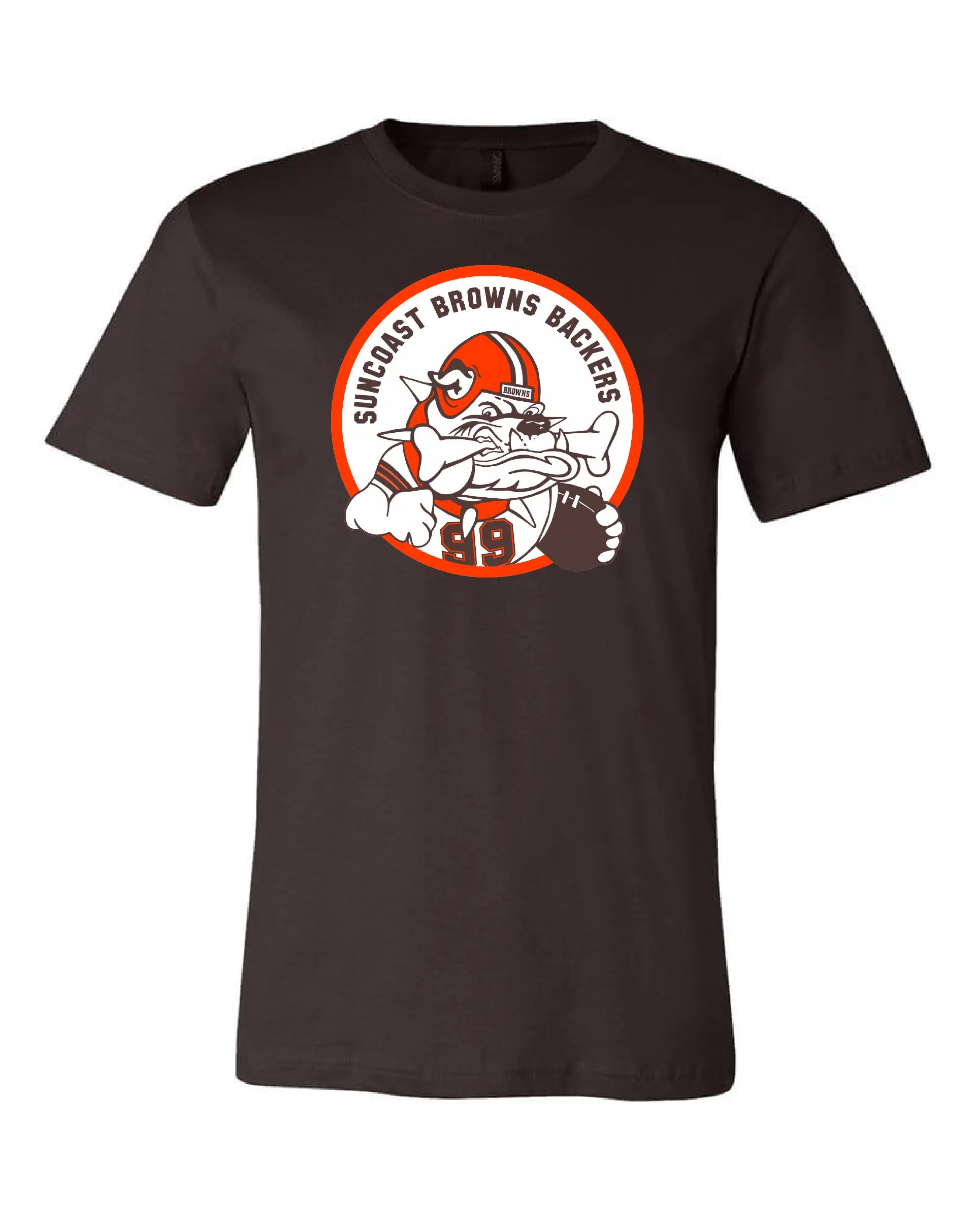 "Suncoast Browns Backers" Design on Brown - Only in Clev 3XL-Men-s-short-sleeve