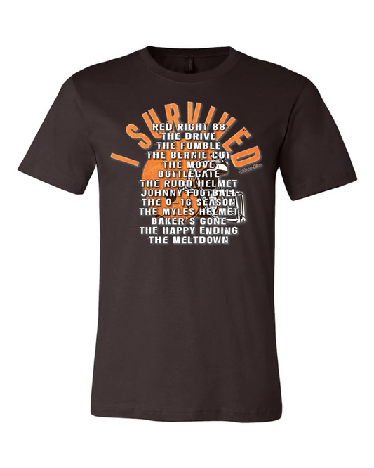 Cleveland Football Survival Design" on Brown - Only in Clev 