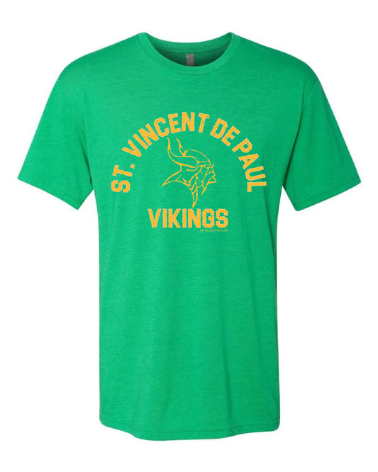 "St. Vincent De Paul Vikings" Design on Green - Only in Clev