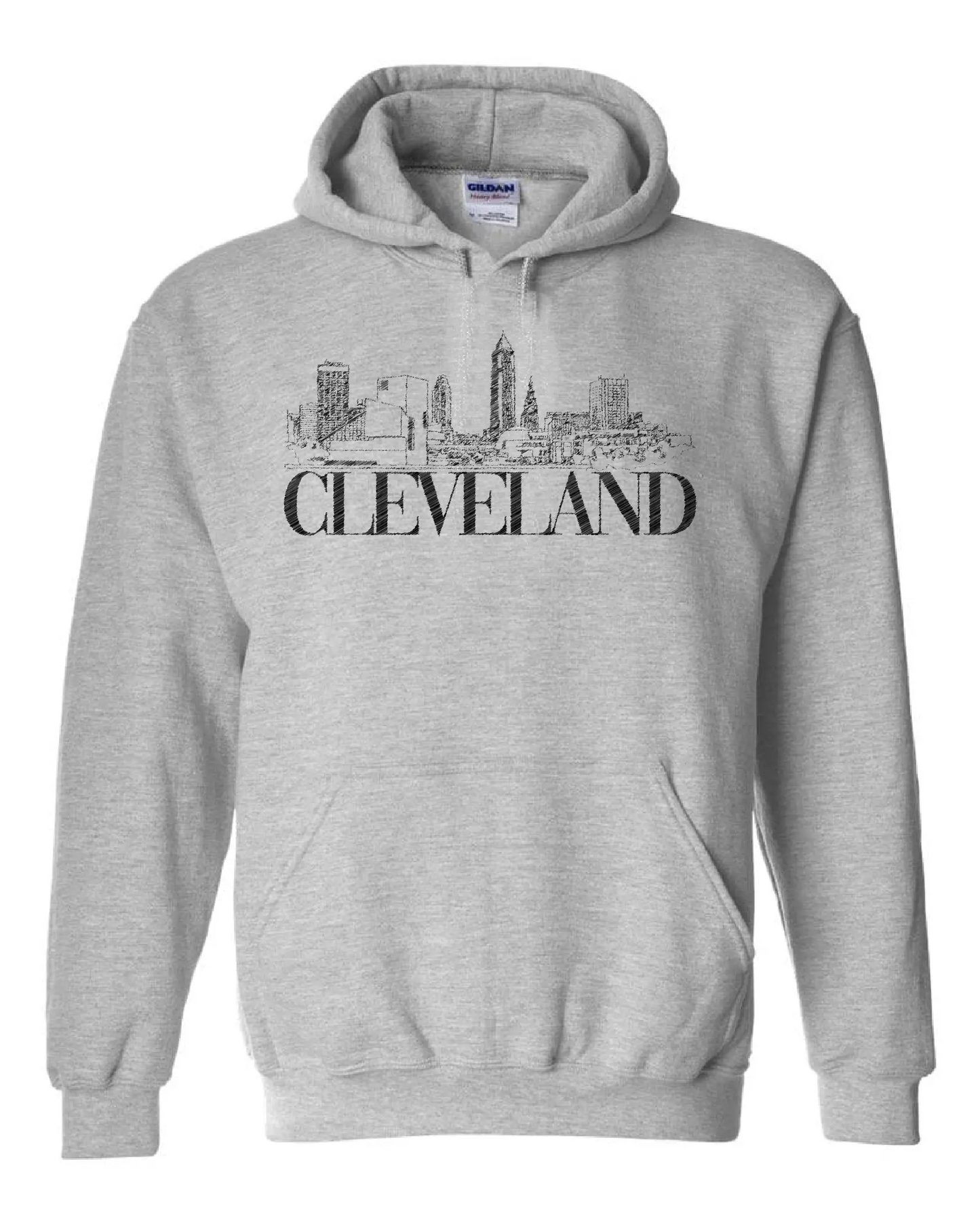 "Vintage Cleveland Skyline" Design on Grey - Only in Clev 