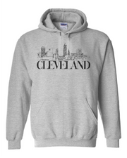 "Vintage Cleveland Skyline" Design on Grey