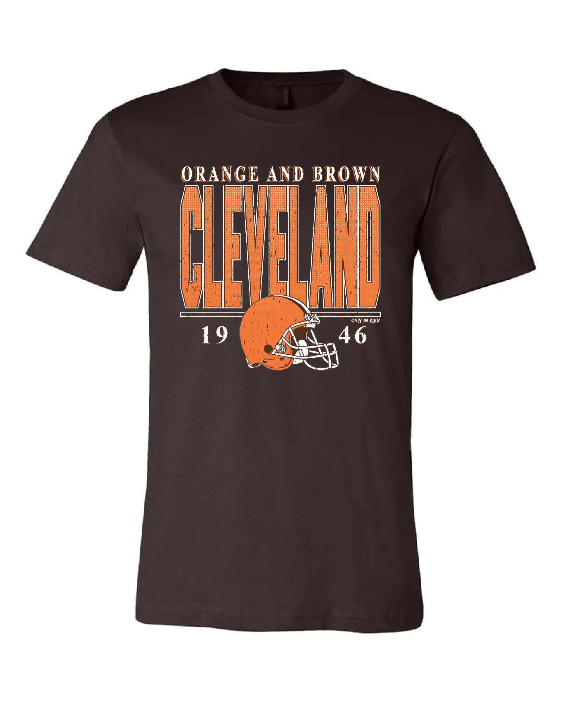 "Cleveland Vintage Football" on Brown - Only in Clev 3XL-Men-s-short-sleeve
