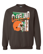 "Cleveland Vintage 80's Throwback" Design on Brown