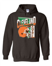 "Cleveland Vintage 80's Throwback" Design on Brown