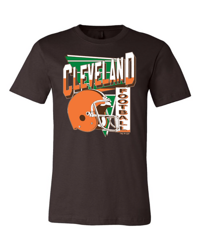 "Cleveland Vintage 80's Throwback" Design on Brown