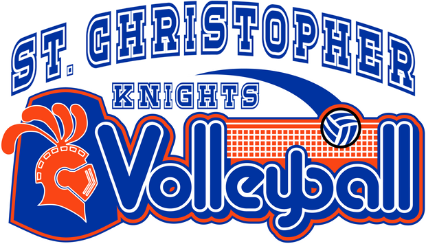 "St. Christopher Volleyball" Design on Gray