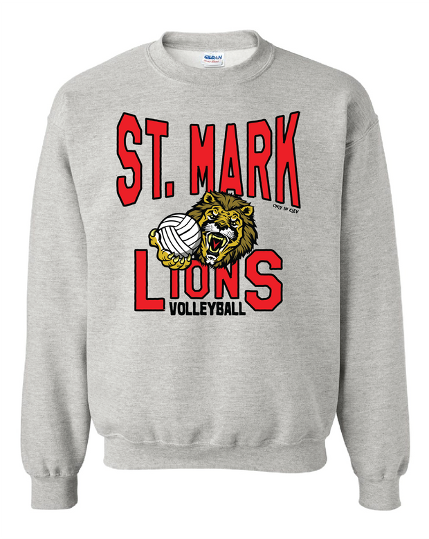 "St. Mark Lions Volleyball" Design on Ash