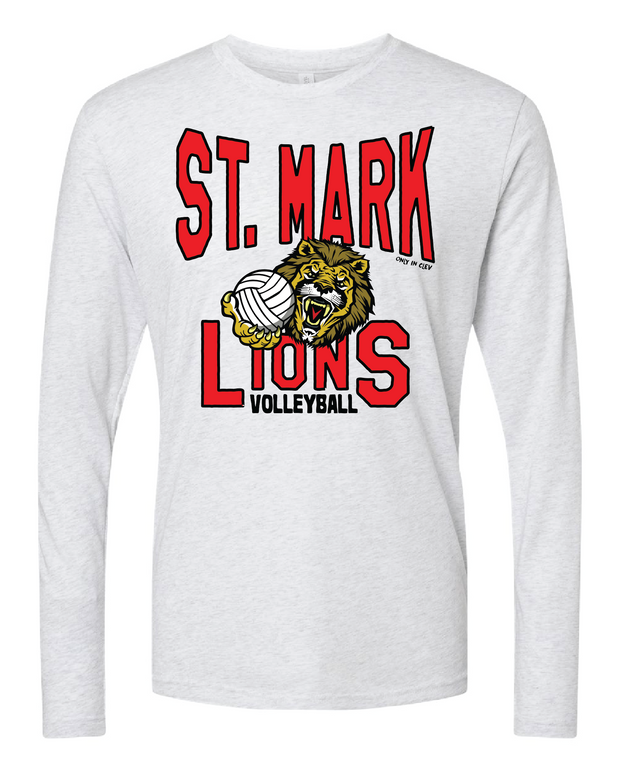"St. Mark Lions Volleyball" Design on Ash