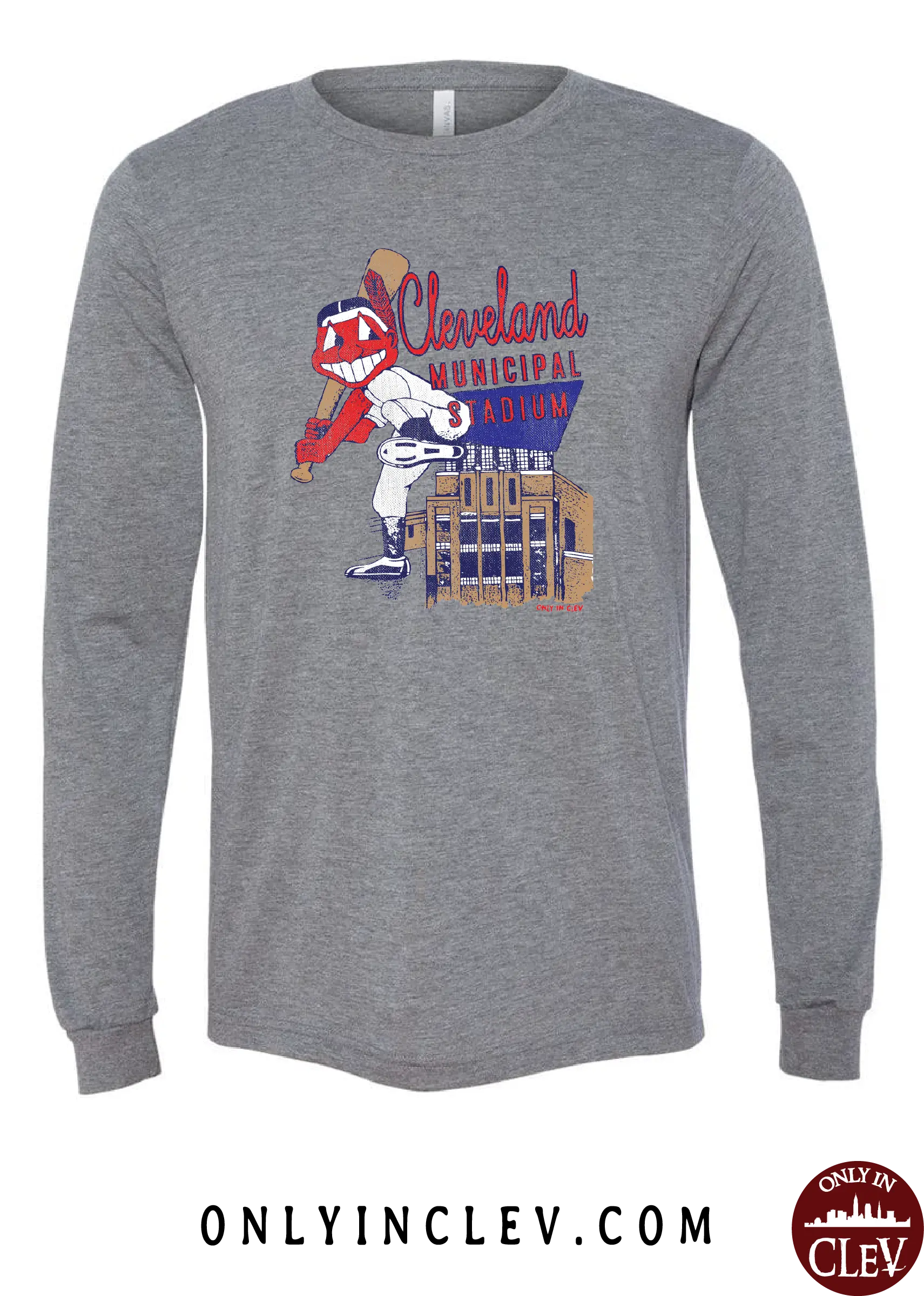 "Cleveland Municipal Stadium (Baseball) on Gray - Only in Clev