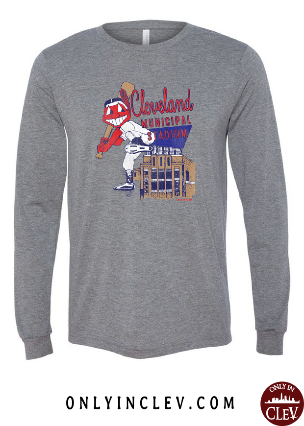 "Cleveland Municipal Stadium (Baseball) on Gray - Only in Clev