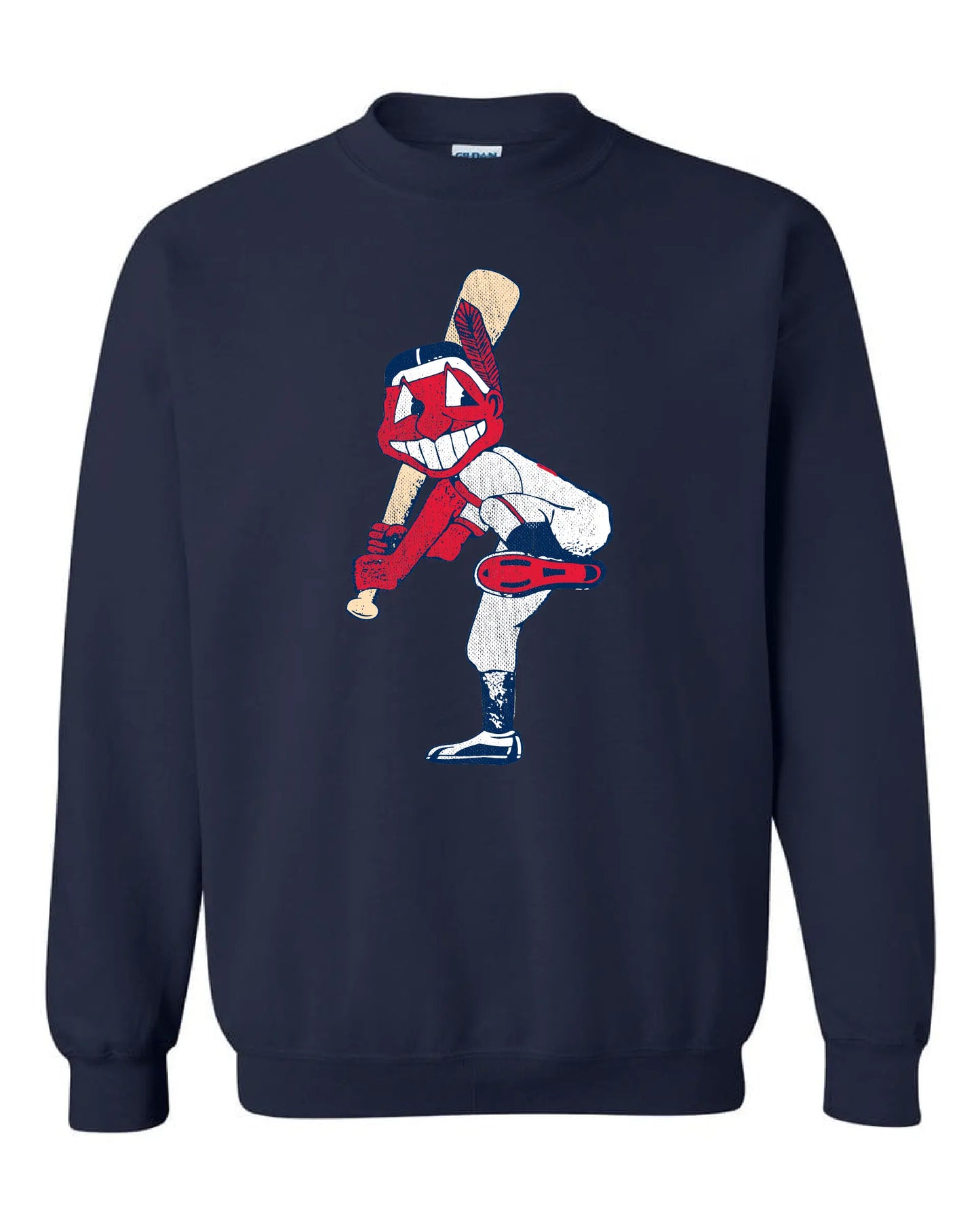 "Cleveland Solo Slugger" Solid on Navy - Only in Clev 3XL-Crew-Sweatshirt