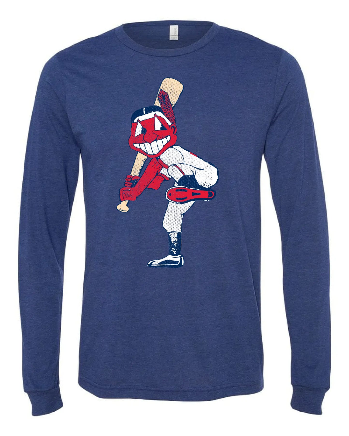 "Cleveland Solo Slugger" Solid on Navy - Only in Clev 3XL-Unisex-Long-Sleeve-T-Shirt