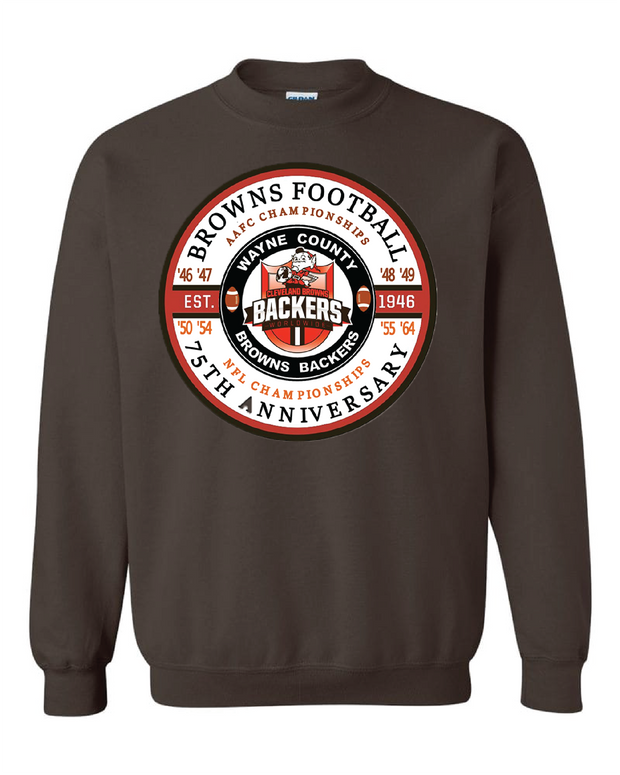 "Wayne County 75th Anniversary Browns Backers" Design on Brown