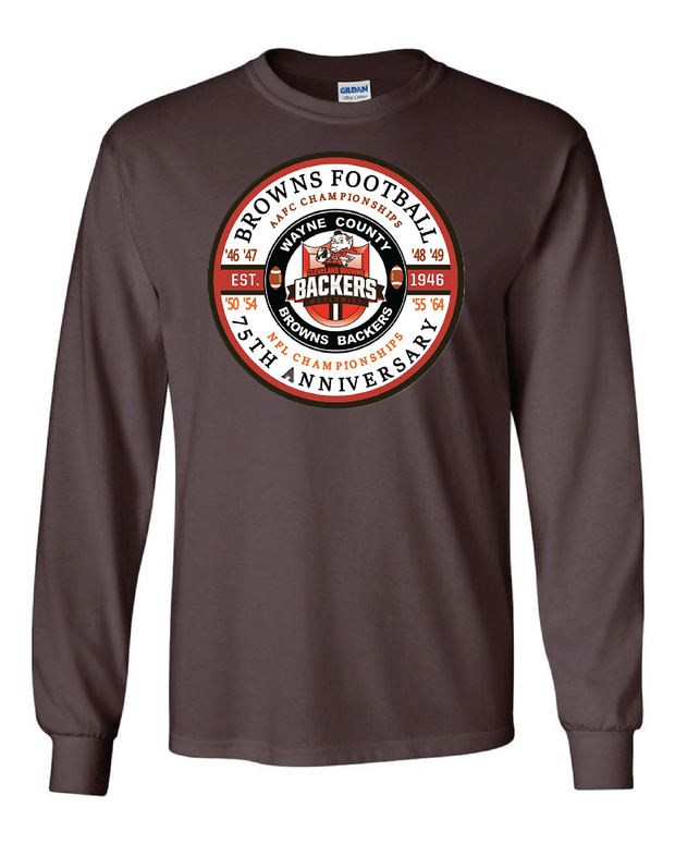 "Wayne County 75th Anniversary Browns Backers" Design on Brown