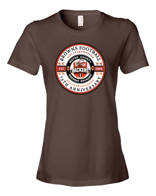 "Wayne County 75th Anniversary Browns Backers" Design on Brown