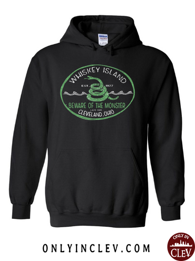 Whiskey Island on Black Hoodie - Only in Clev