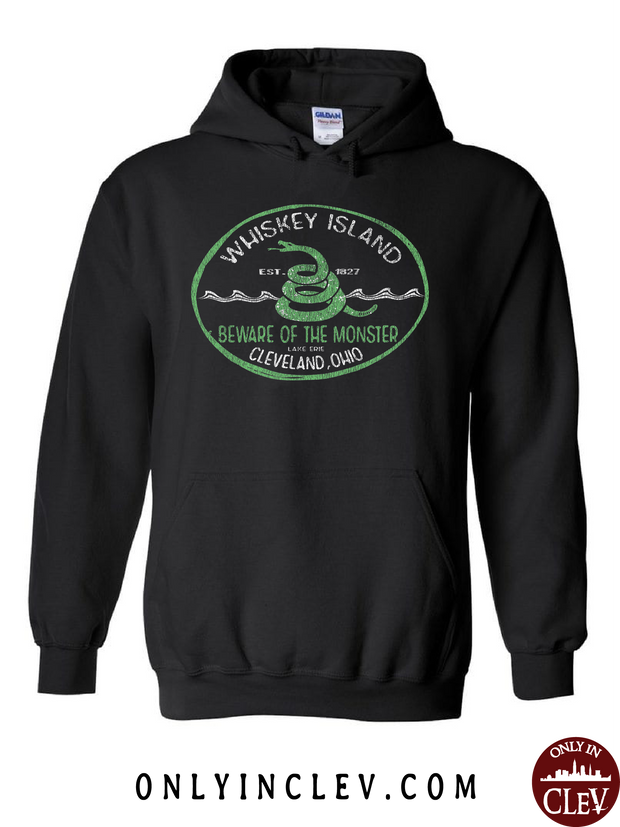 Whiskey Island on Black Hoodie - Only in Clev