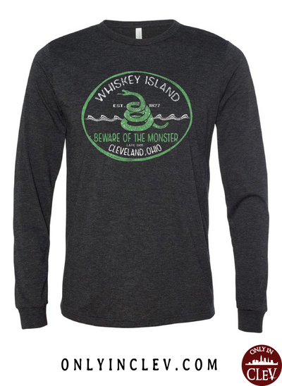 Whiskey Island on Black Long Sleeve T-Shirt - Only in Clev