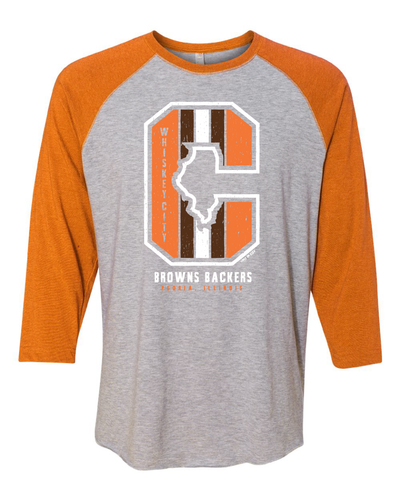 "Whiskey City Backers" Design on Raglan 3/4 Quarters