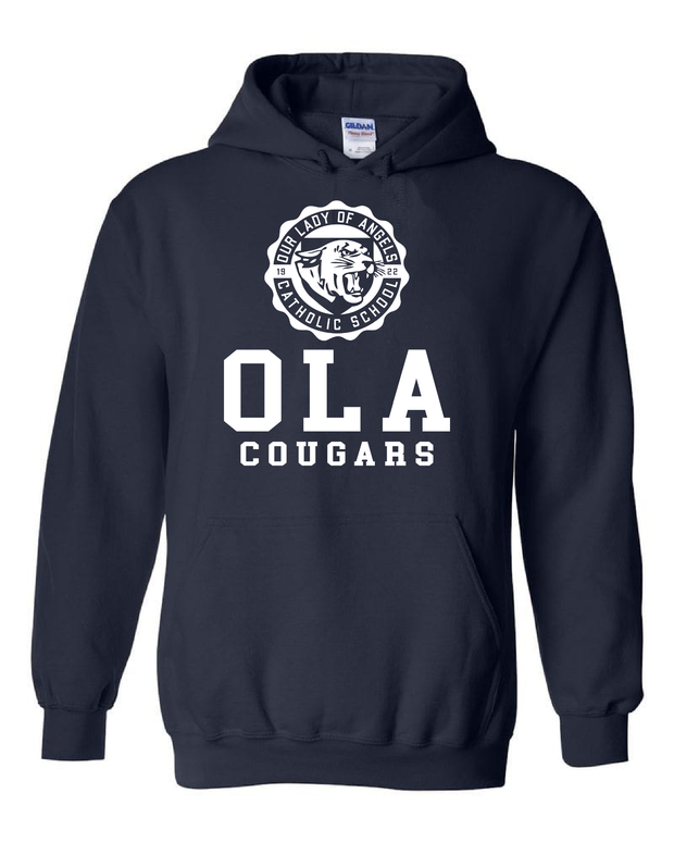 "Our Lady of Angels Crest" Design on Navy