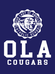 "Our Lady of Angels Crest" Design on Navy
