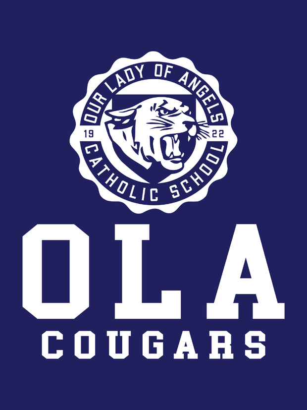 "Our Lady of Angels Crest" Design on Navy