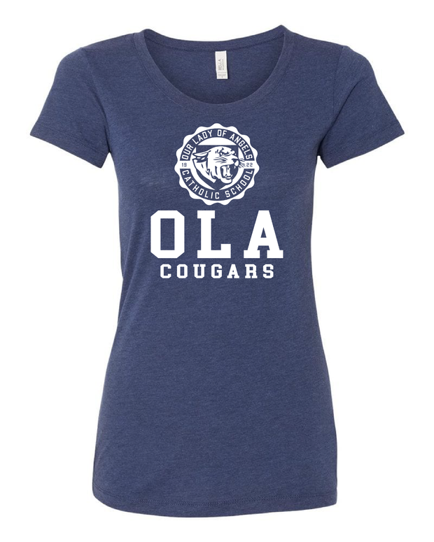 "Our Lady of Angels Crest" Design on Navy