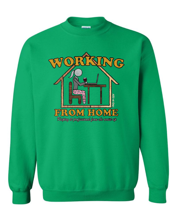 "Work From Home" (Women's) on Kelly Green - Only in Clev