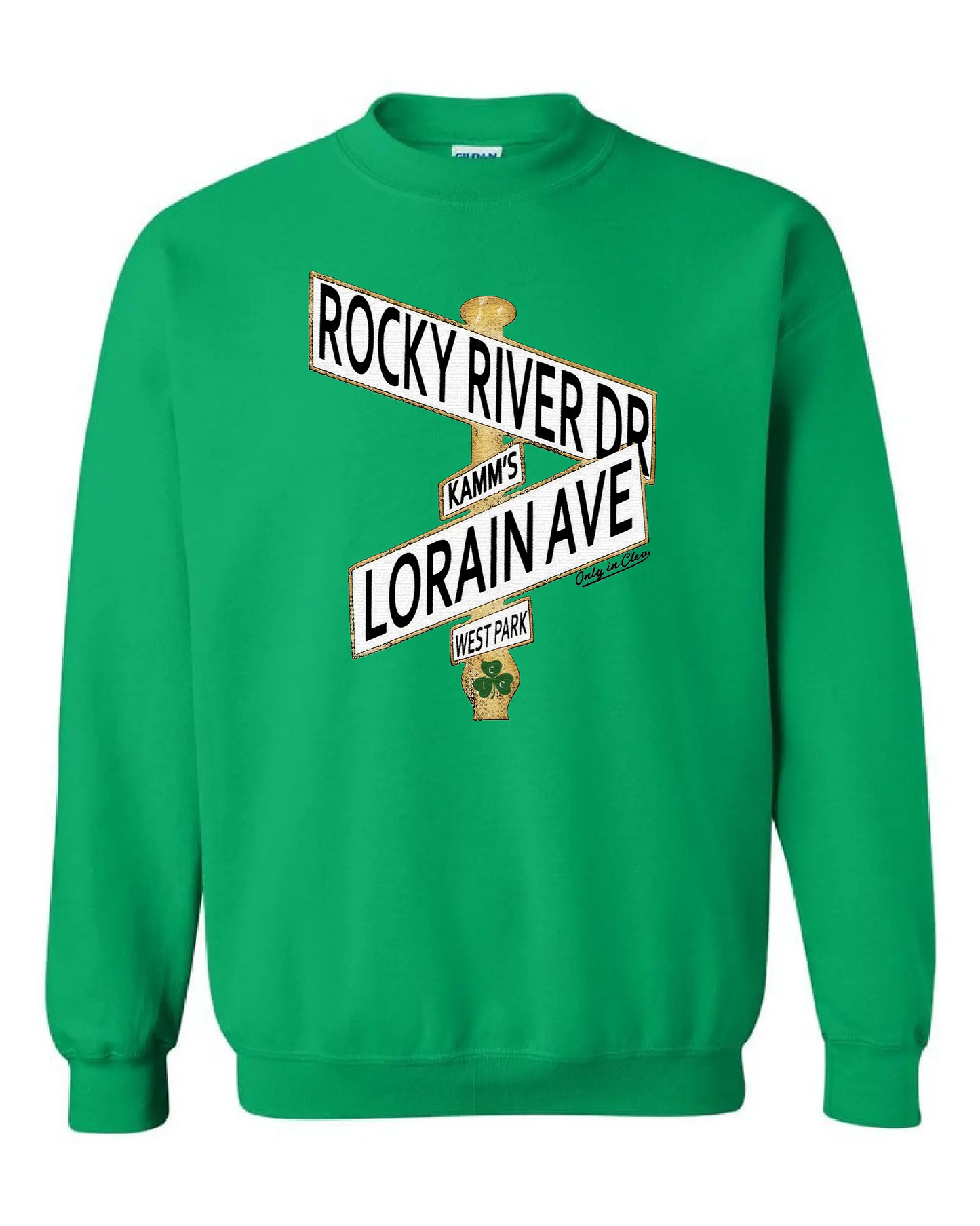 "West Park Irish- Kamm's Corners Sign" on Green - Only in Clev 