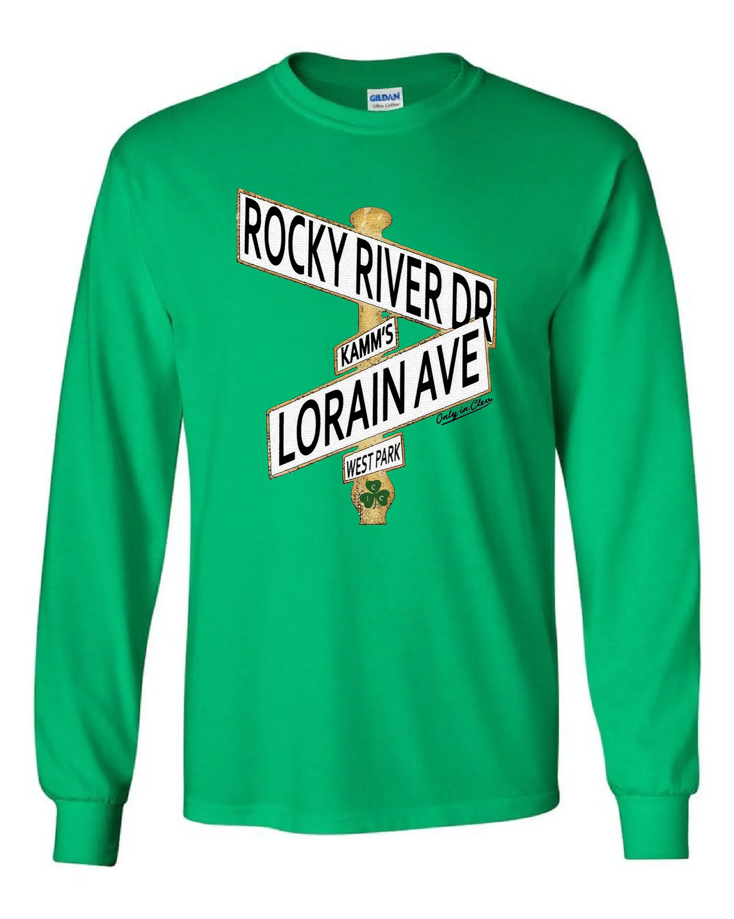 "West Park Irish- Kamm's Corners Sign" on Green - Only in Clev 