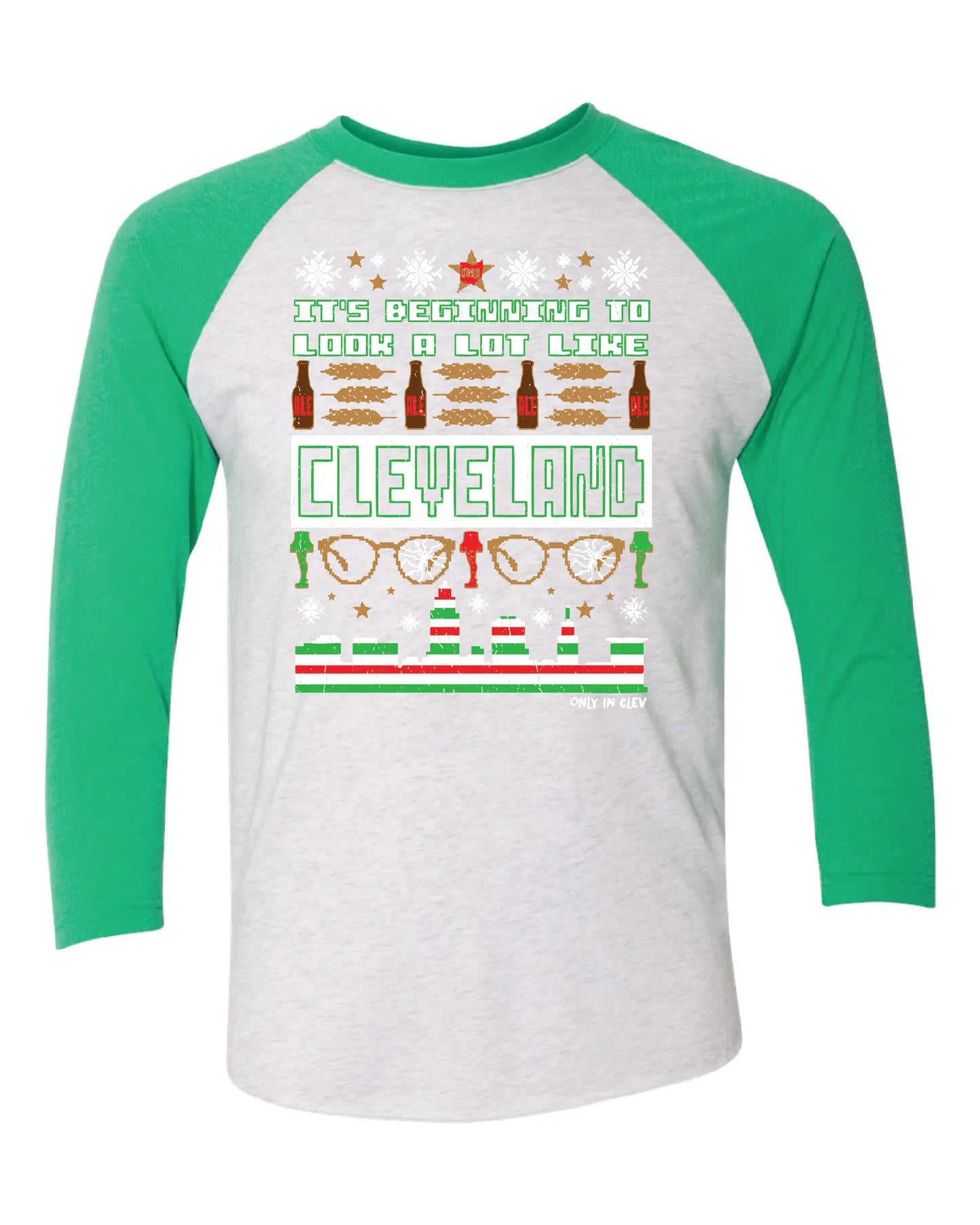 "Cleveland Christmas Design" on Navy - Only in Clev 