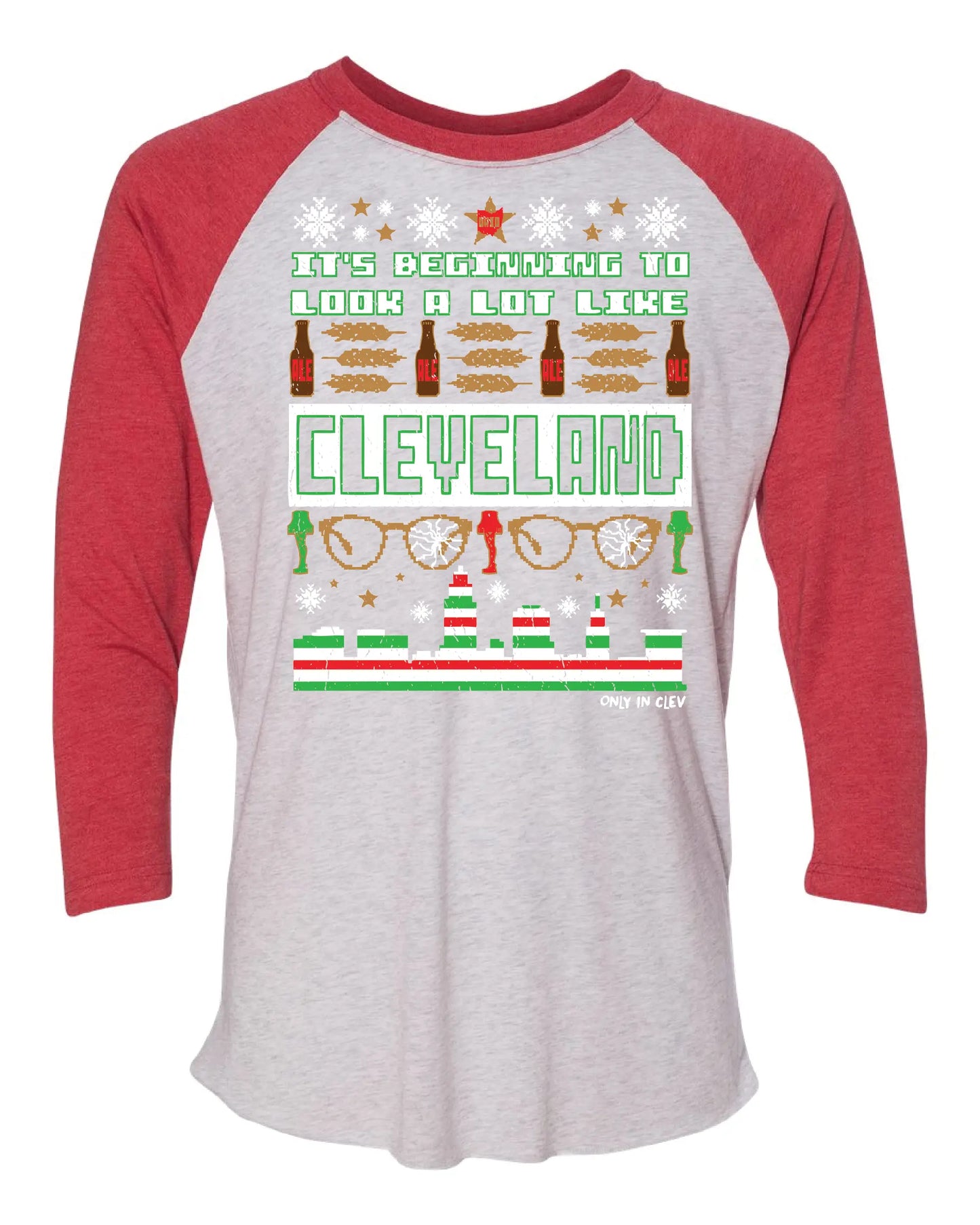 "Cleveland Christmas Design" on Navy - Only in Clev 