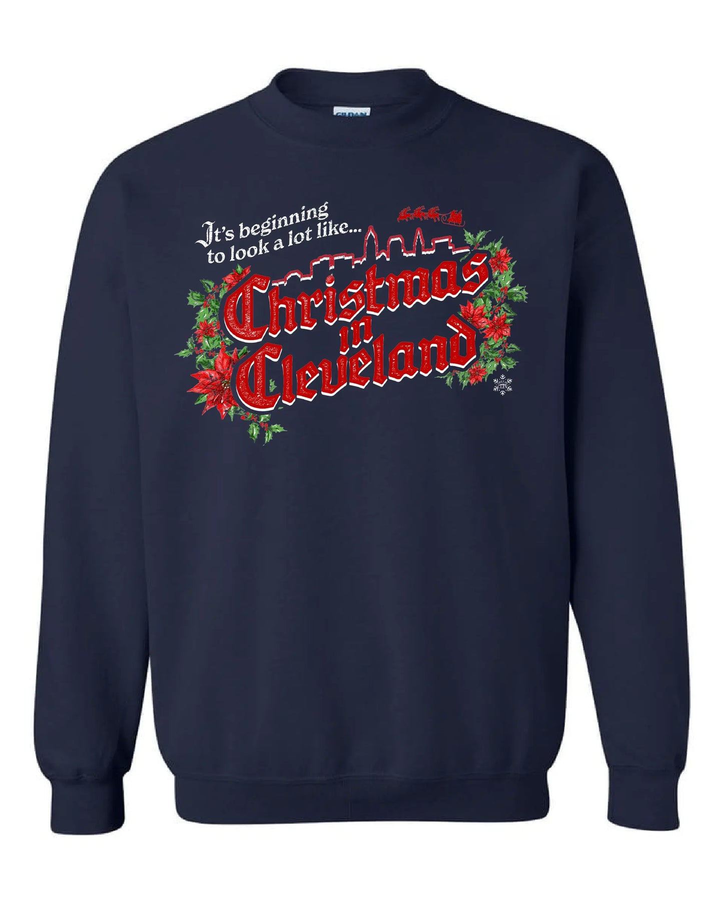 "Cleveland Christmas" on Navy - Only in Clev 