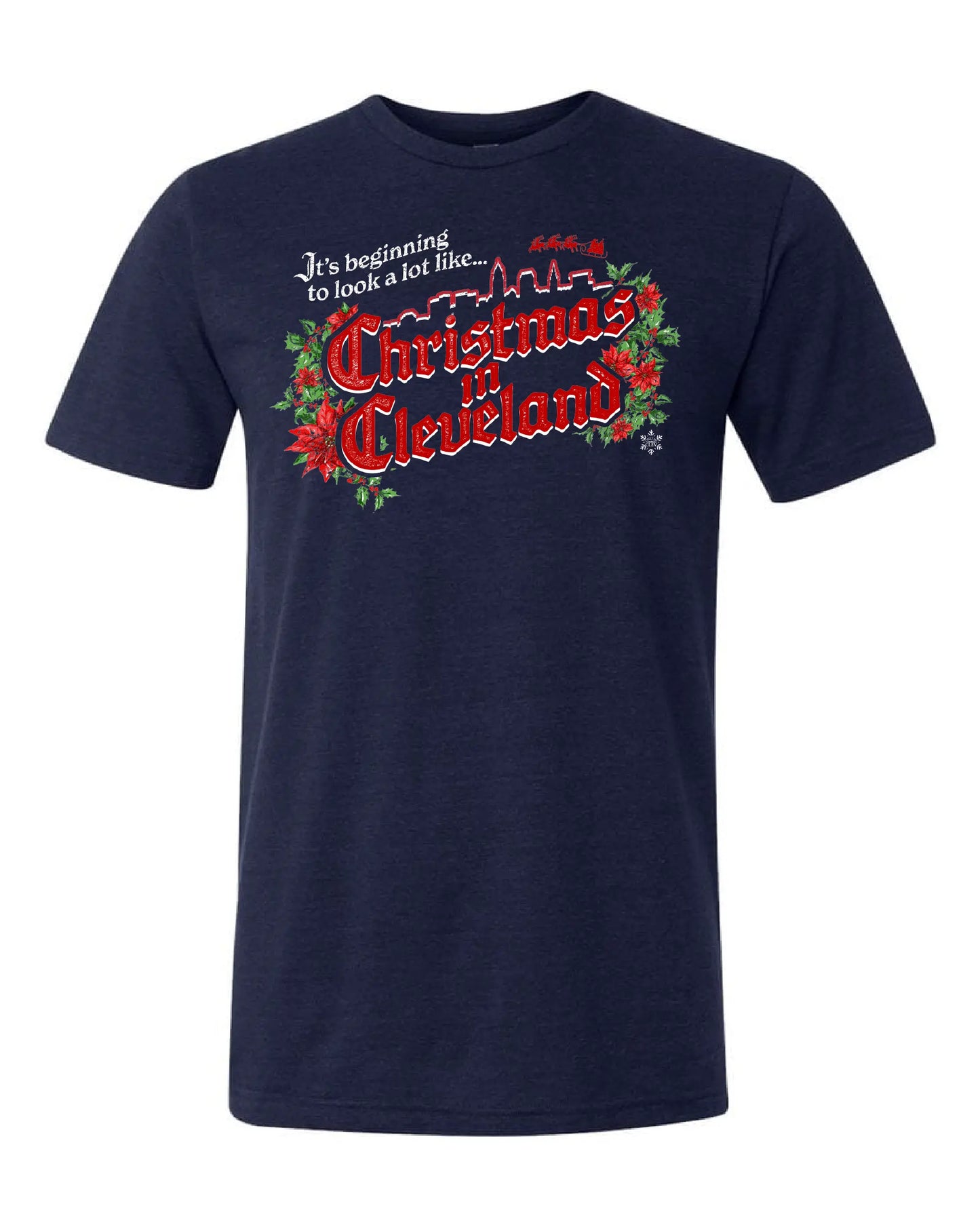 "Cleveland Christmas" on Navy - Only in Clev 