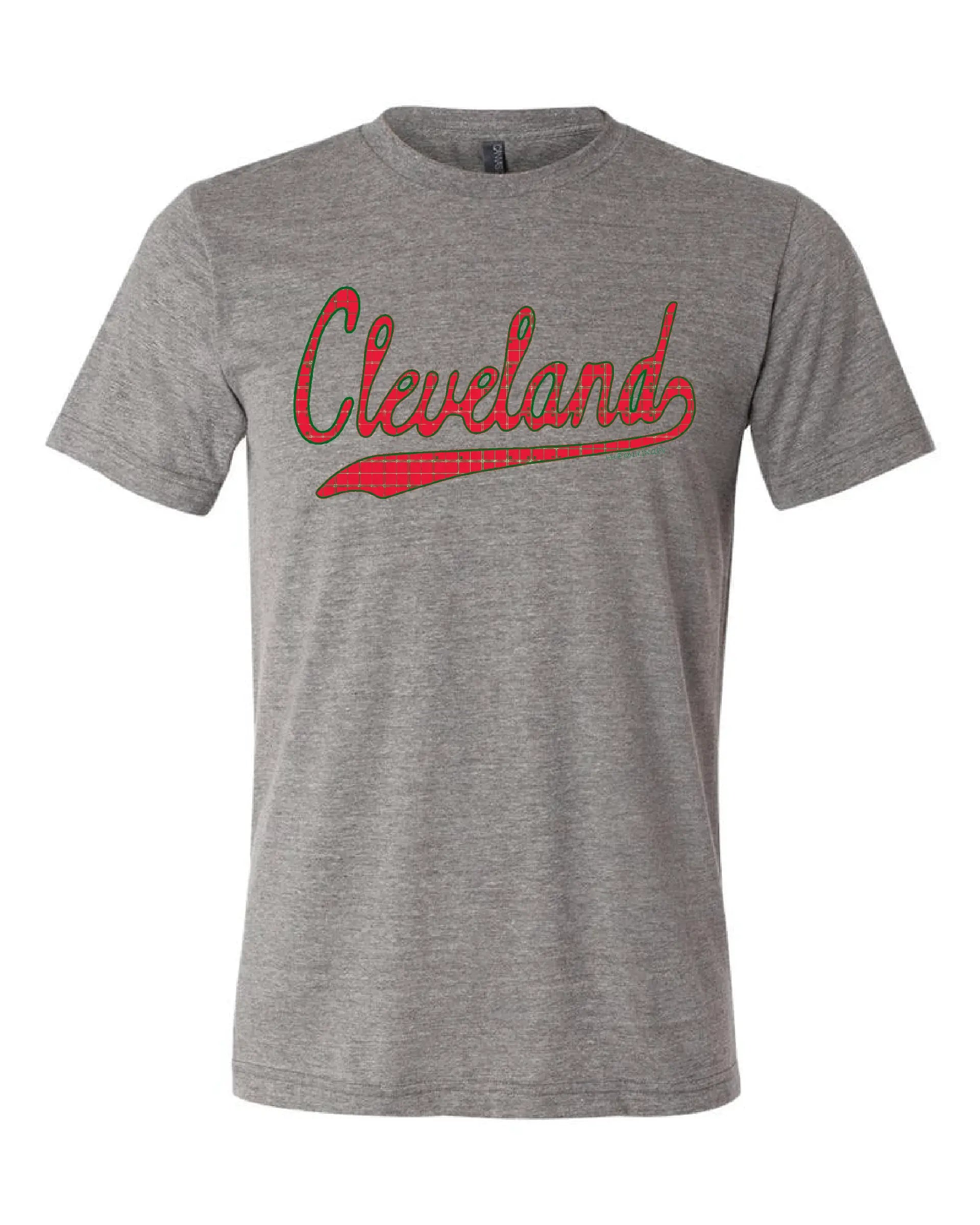 "Cleveland Holiday Script" on Gray - Only in Clev 3XL-Men-s-Short-Sleeve-T-Shirt