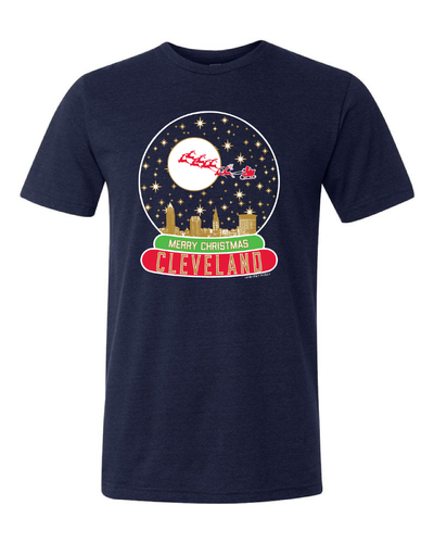 "Cleveland Snow Globe" on Navy